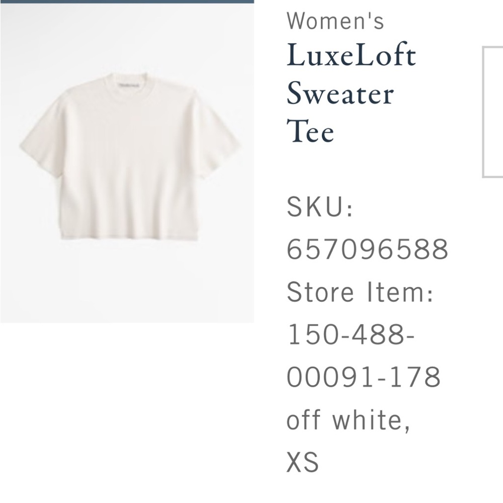XS Abercrombie LuxeLoft Sweater Tee